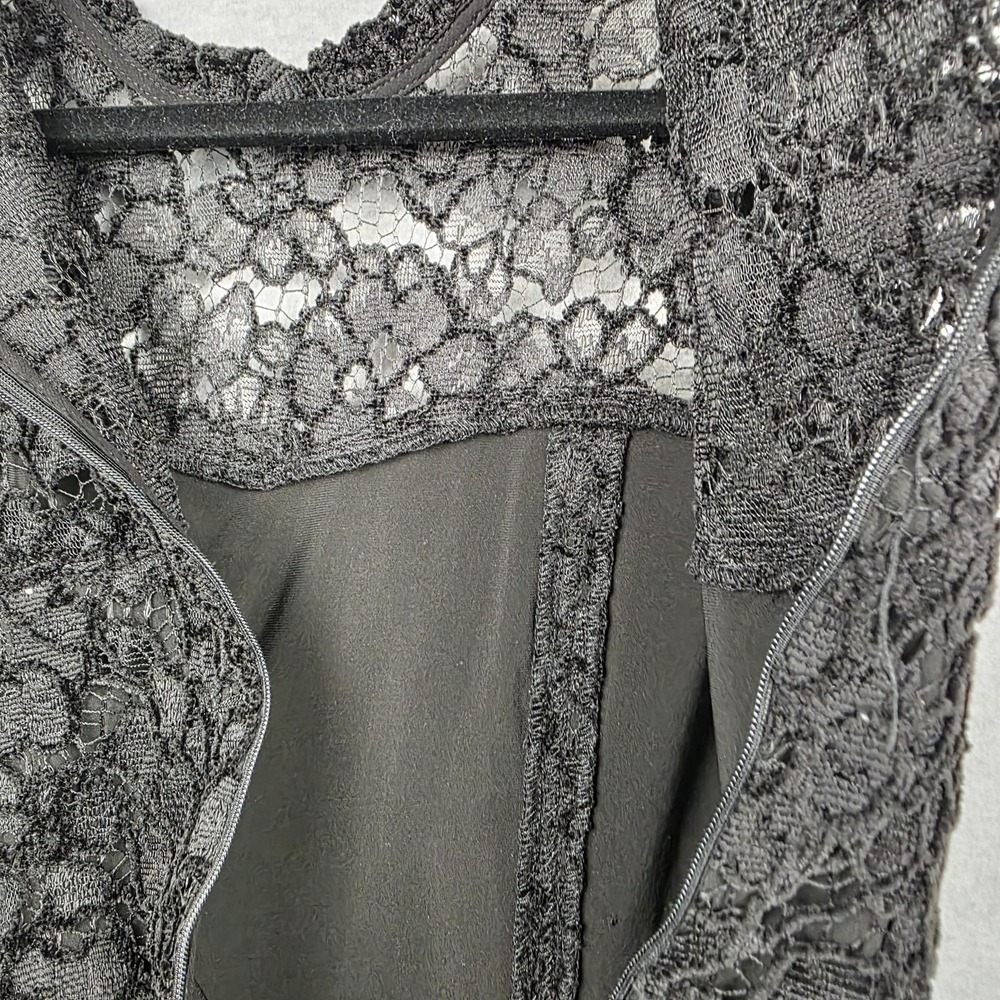White‎ House Black Market Shirt Womens 6 Black Lace Sleeveless Fairy Grunge - Picture 8 of 13